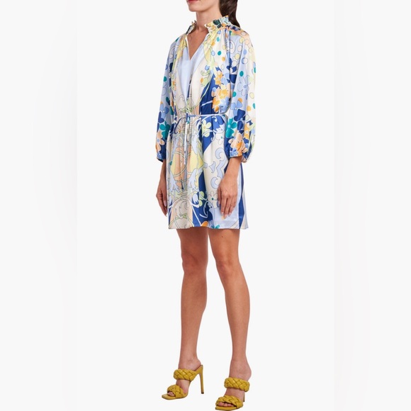 CIEBON Drea Floral Print Long Sleeve Minidress Medium - Picture 4 of 12
